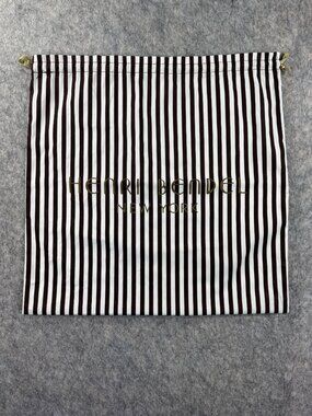 Henry Bendel Dust Bag Brown White Stripe 22x22 Drawstring